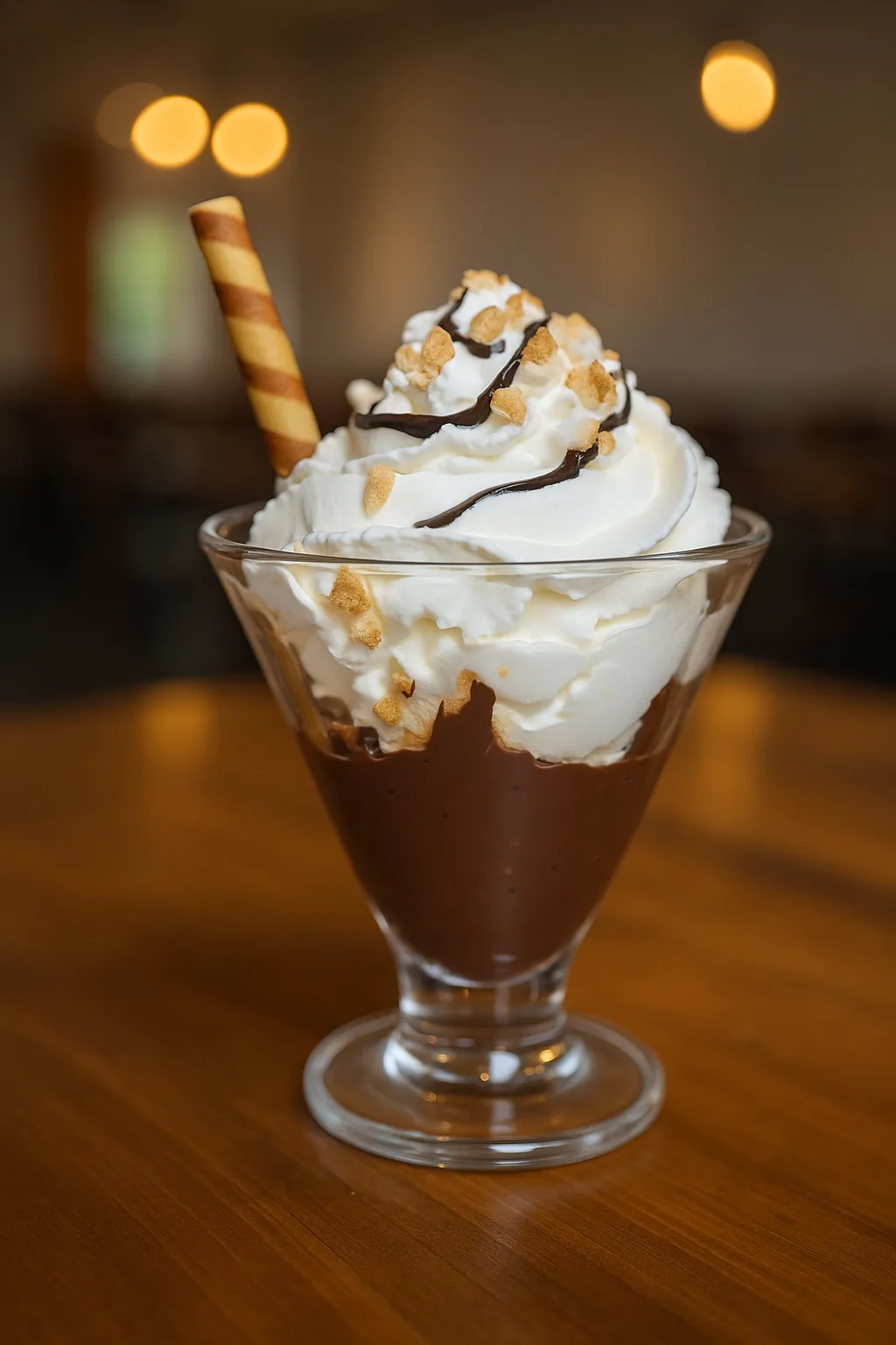 Nutellás kehely (csokiskeksz fagylalt, vanília fagylalt, Nutella, mogyoró, tejszínhab, csoki öntet)