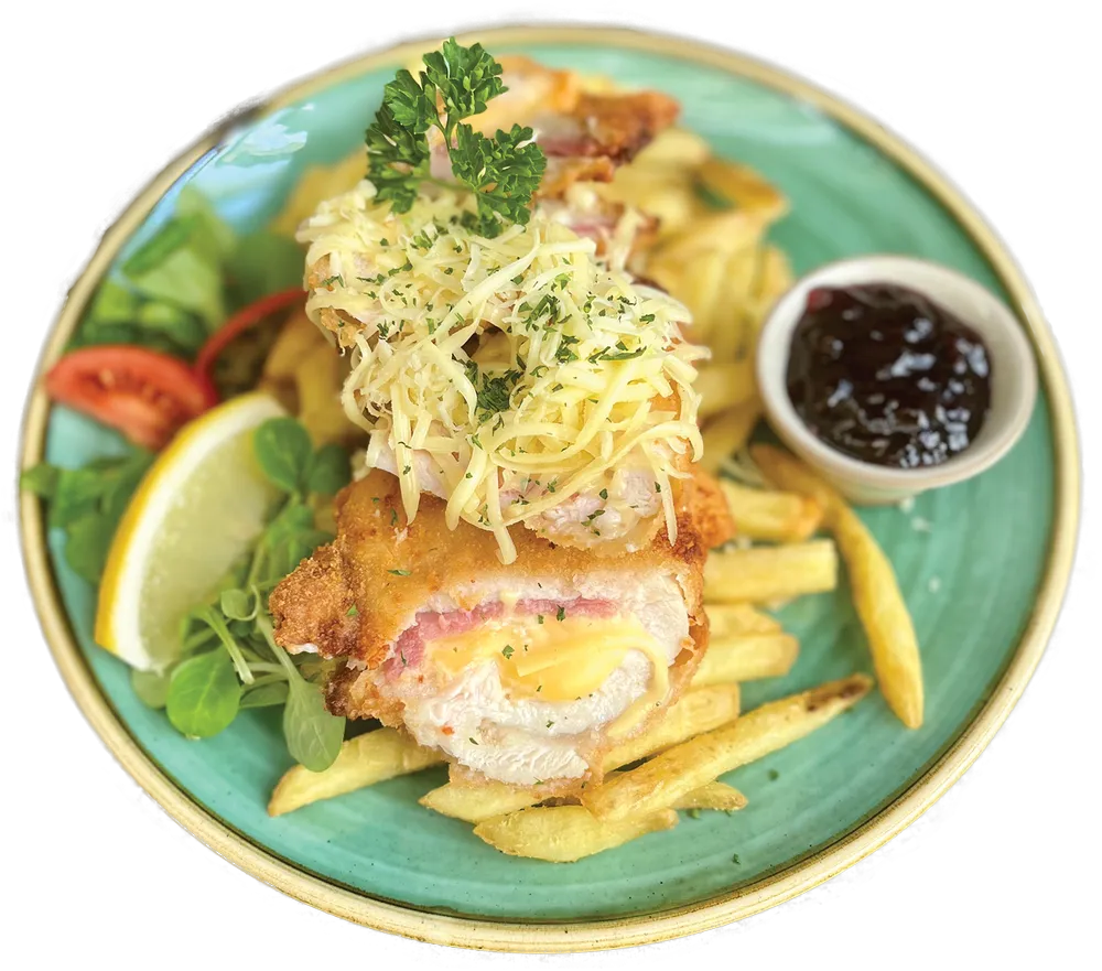 Cordon bleu hasábburgonyával