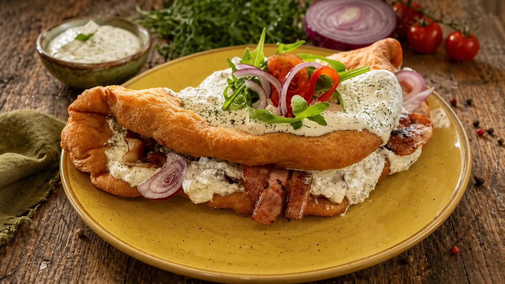 Töltött lángos