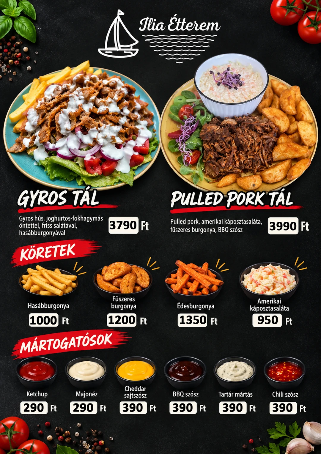 Streetfood étlap
